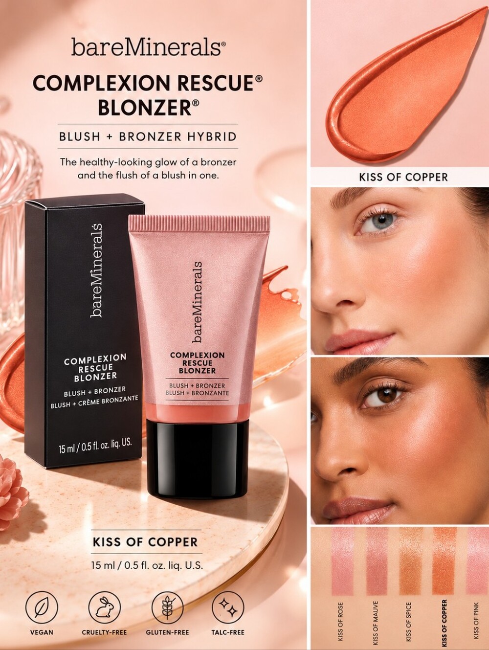 bareMinerals Complexion Rescue Blonzer – Kiss of Copper